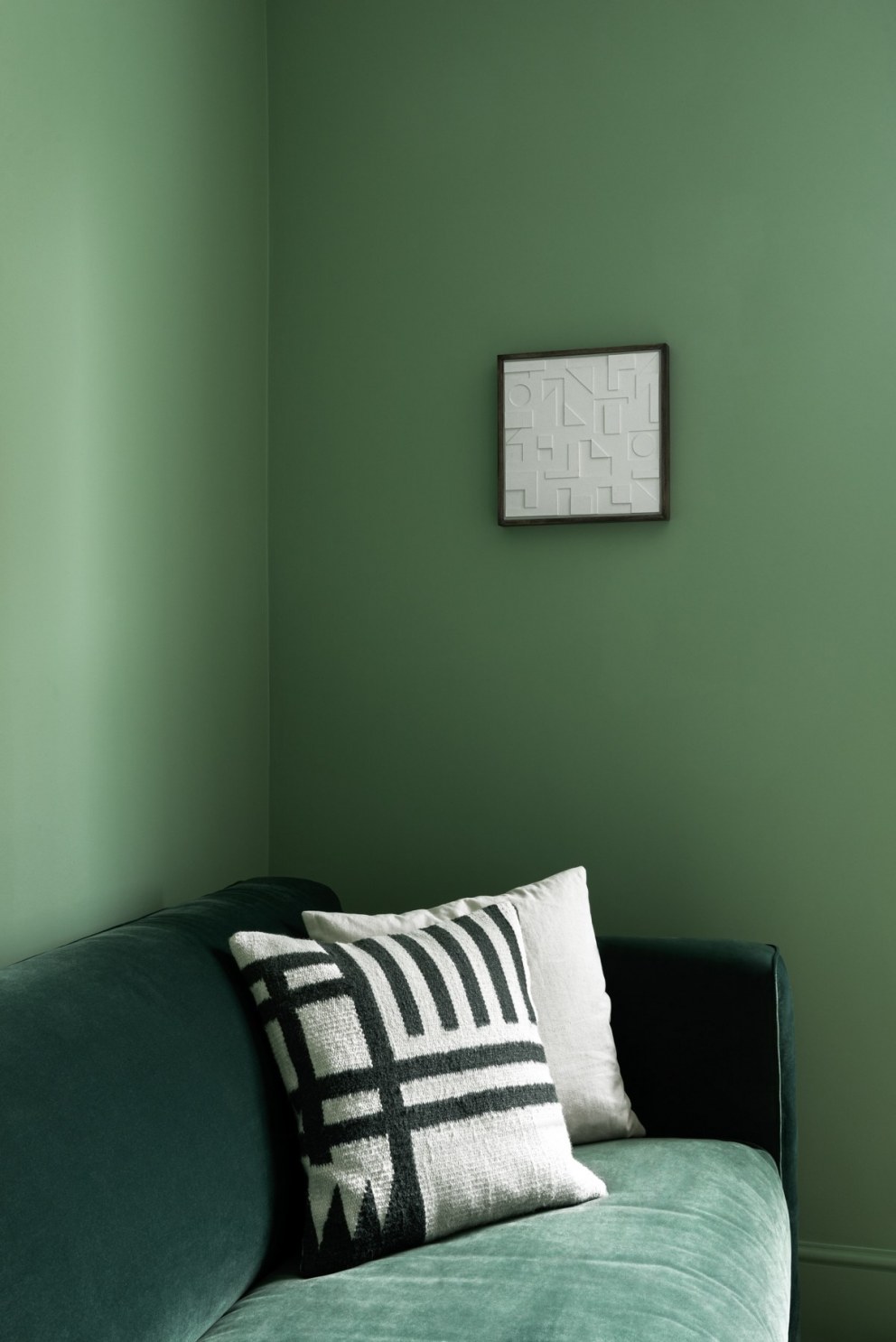 Victorian Terrace, Peckham | Green on green: green sofa & green walls | Interior Designers